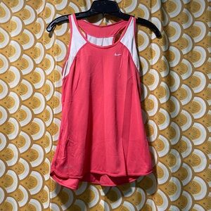 Nike Dri-FIT pink and white racerback tank top